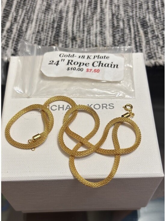 Napier Jewelry - Vintage NOS 24” Gold Tone 18K Plated Rope Chain Necklace New in Original Bag
